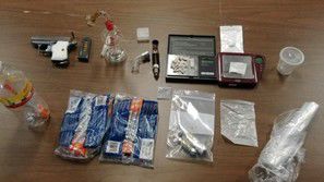 New Albany arrest photo of drugs, etc.
